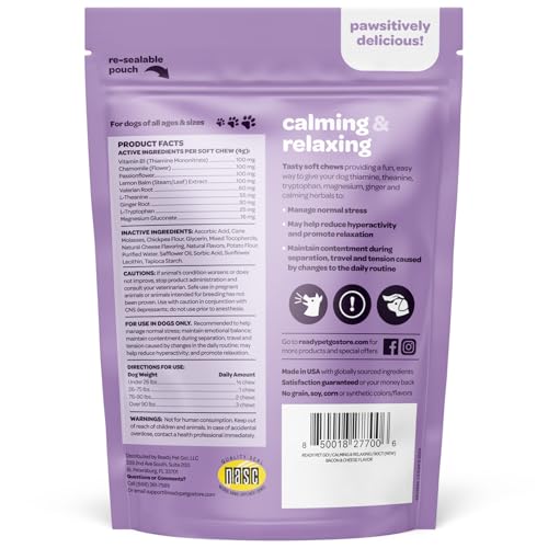 Calming Chews for Dogs | Herbal Dog Calming Chews for Anxiety from Normal and Occasional Stressors Including Separation Storms Grooming & Travel | NASC Certified & Made in The USA | 90 Count