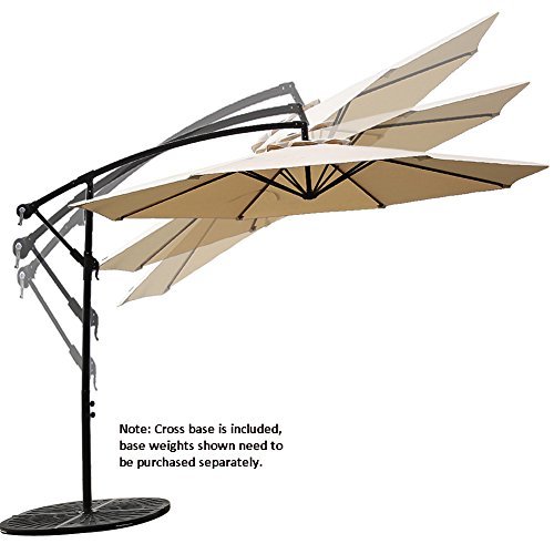 FLAME&SHADE 10 ft Cantilever Hanging Offset Outdoor Patio Umbrella with