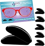 Gms Optical® 1.8mm Anti-Slip Adhesive Contoured Soft Silicone Eyeglass Nose Pads with Super Sticky Backing - 5 Pair (Black)