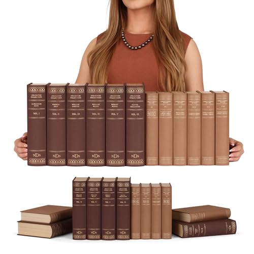 ORITZIO Oversized Set of 12 Faux Vintage Books with Hidden