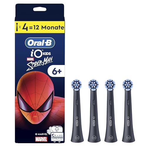 Oral-B iO Aufsteckbürsten Kids 6+ Marvel Spiderman, Schwarz, 4 Stück – Ansicht 1