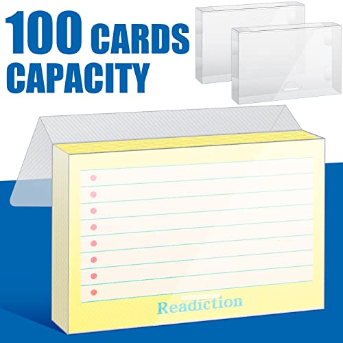 20 Pack Clear Index Card Case 3 X 5 Plastic Flash Card Organizer Holds 100 Cards Notecard Index Card Box Business File Note Card Holder Storage For Students #TOP3