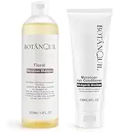Moroccan Shampoo and Conditioner Set with Argan Oil, Shea Butter & Hyaluronic Acid Plant Based Gentle Cleansing for Dry, Damaged Hair, Hair Hydrating Anti Frizz- Floral Scent