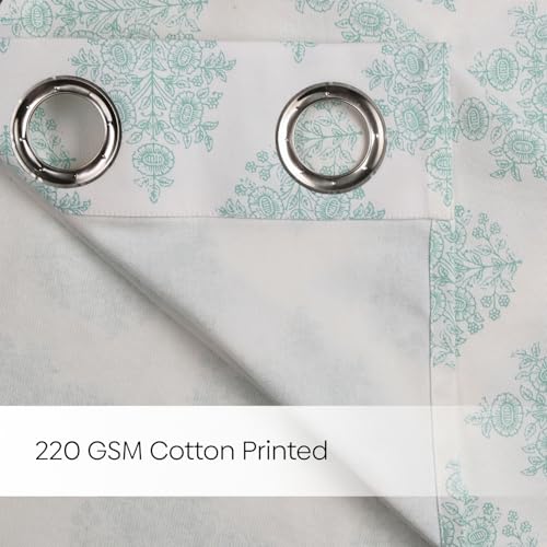 Image of haus & kinder Digital Printed Cotton Door Curtains 7 Feet Long Pack of 2 Door Curtains, 7 Feet Curtains for Door (Ciel Botanique, Blue 130x213 CM)