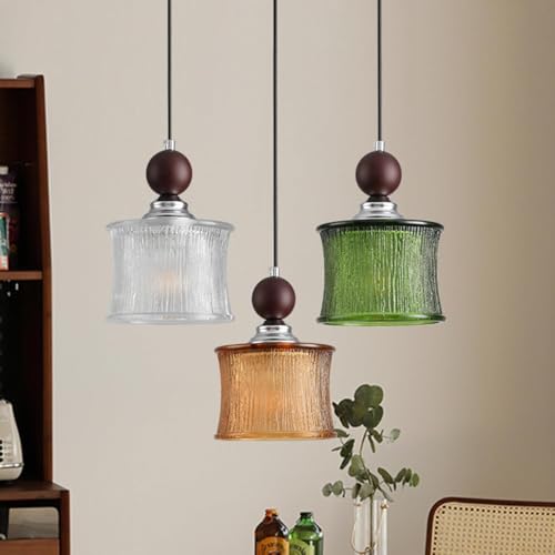 Hanging lamp verde nórdica vintage para dormitorio y barra de bar 2