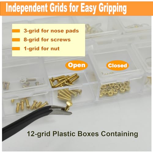 MyyYiTar Eyeglasses Repairing Kit with 106 Screws Nose Pads Screwdriver Set Tweezer,Oganazier Case - Thumbnail 5