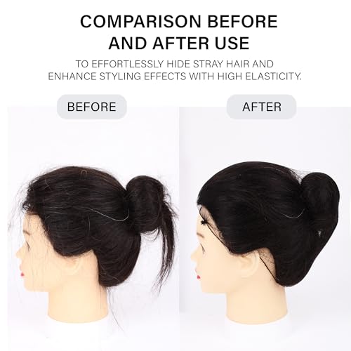 Conjunto de rede de cabelo 30 peças de redes marrons de 50,8 cm, 20 pinos em U marrons de 6,9 cm - p