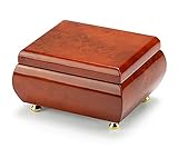 Astonishing Hi Gloss Wood Tone Petite Music Box - Many Songs to Choose - My Heart Will Co On