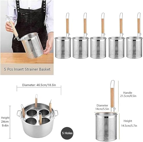Ensemble de casseroles à pâtes multi-trous avec paniers passoires