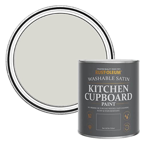 Rust-Oleum Grey Scrubbable Kitchen Cupboard Paint in Satin Finish - Bare Birch 750ml