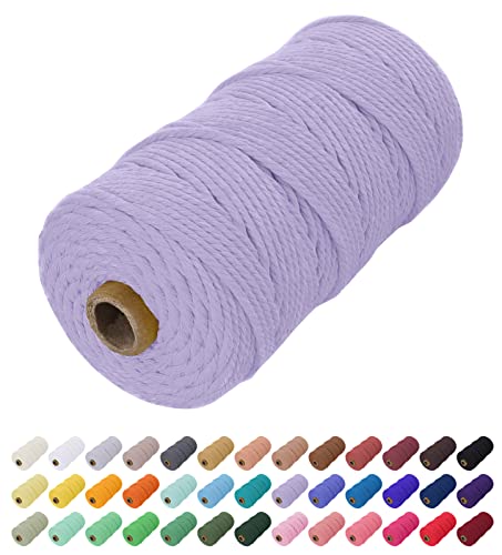 Uiopa Macrame Cord 2mm x 200m, Thick Rope Yarn Natural Cotton Cord, Macrame String for DIY Crafts Plant Hangers