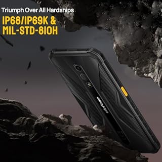 Ulefone Armor X12 Rugged Smartphone, IP68/IP69K Waterproof Outdoor Phone, Android 13 Unlocked, 6GB RAM 32GB ROM, 5.45" Tough Display, 3-Card Slot 4G SIM Free Mobile Phones 13MP Camera NFC Orange