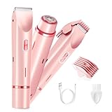 WillowGlow Electric Bikini Trimmer for Women, Painless Hair Clippers Shaver for Pubic and Intimate Areas, Rechargeable & Waterproof for Showering, Ladies Grooming Kit,Pink