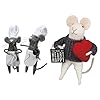 Primitives by kathy mice collectible figurine set with 175 x 45 heart happy mouse  urban country home decor
