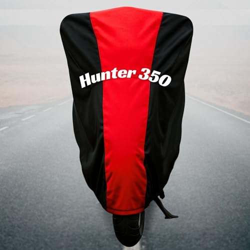 Image of Motorcycle Bike Body Cover for Outdoor Use - Heavy Fabric Water Resistant Two Wheeler Cover with UV, Dust & Rain Protection Compatible for Hunter 350