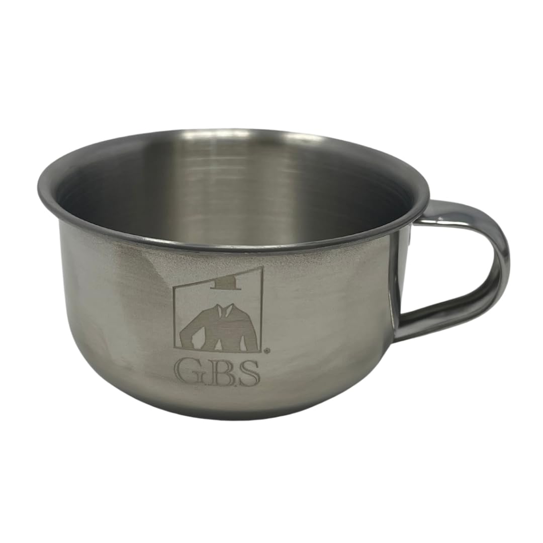 G.B.S Chrome Shaving Bowl, Stainless-steel Unbreakable, Durable for Home, Compliments Any Shaving Razor and Shave Brush