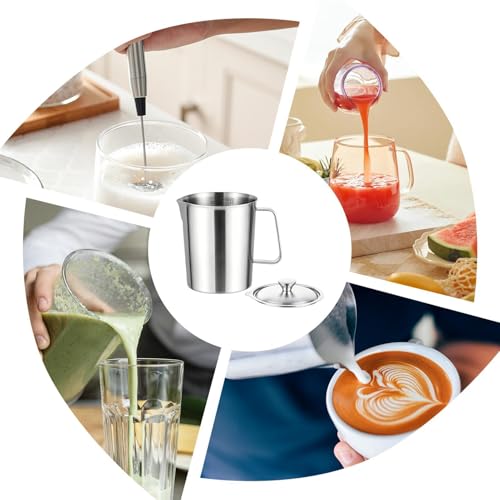 Vaso de acero inoxidable de alta resistencia con doble escala y tapa para repostería 5