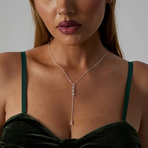 Gold Y Necklace for Women 14K Gold Plated Y-Shaped Drop Necklaces CZ Long Necklace Cubic Zirconia Pendant Layered Long Lariat Necklace Women Jewelry2