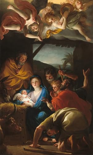 Lienzo l'Adorazione dei pastori cuadro religioso Anton Raphael Mengs salon 60x90cm