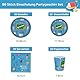 Oirigaga Einschulung Partygeschirr Set, 80pcs Schulanfang Pappgeschirr mit Pappteller Pappbecher Servietten Blau Papier Teller Becher, Schulkind Schulstart Party Geschirr Tischdeko Zubehör 20 Kinder