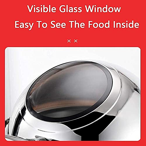 XBSXP 6,8 l Chafing Dish Buffetwärmer-Set mit sichtbarem Fenster, Edelstahl Roll-Top Round Chafer mit Lebensmittelschale… – Bild 4