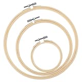 3 Stück Stickrahmen,Runder Stickrahmen,Verstellbarer HolzStickrahmen,für DIY,Kreuzstich,Stickerei,Kunsthandwerk Nähen(8/15/20 cm)