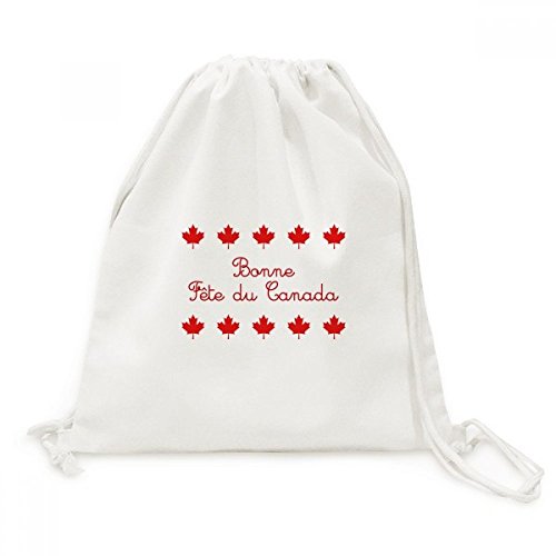 Sac de voyage Bonne fête du Canada petit sac à dos en toile pour excursions
