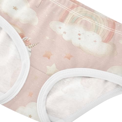 Wusikd Pink Unicorn Clouds Girls' Underwear Cotton Rainbows Balloons Stars Girls Briefs Soft Toddler Underwear 2T4