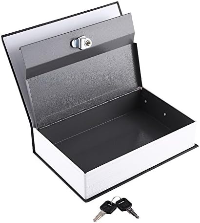 Fake Book Hidden Safe Box Metal Inner Container with 2 Keys Hollow Dictionary Diversion Secret Book Safe for Home Use or Important Documents Storage(9.44x6.10x2.16inch)
