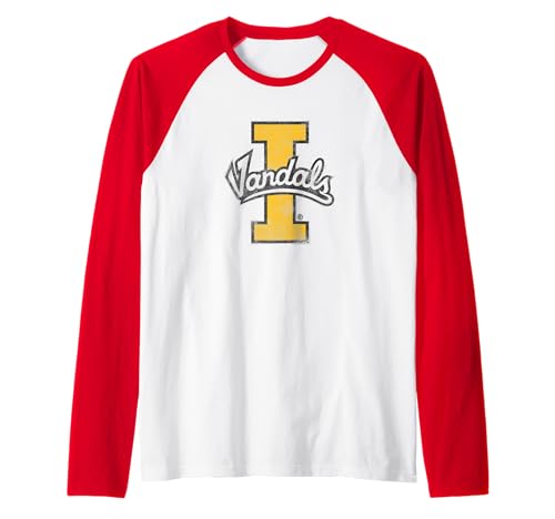 University of Idaho Vandals Distressed Primary Logo Raglan Baseball Tee