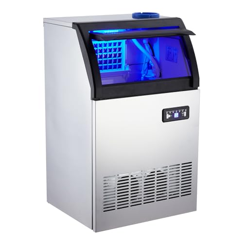 Fabricadora de hielo acero inoxidable 100 lbs diarias miniatura 2