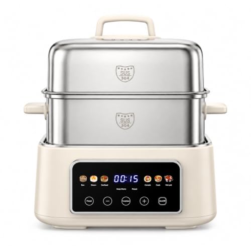 Fulgutonit 12.5L Cuiseur Vapeur Électrique en Acier Inoxydable 304