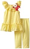 Good Lad Little Girls' Eyelet Legging Set, Yellow, 5