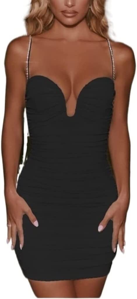 Verstellbarer Ersatz-Schultergurt, Handtaschenträger, Kleider, 2022 Sommer-Damen-Nachtclub, schulterfreies Sling-Mesh-Kleid mit Diamantenbesatz, Sommer, Sommerkleider (Farbe: Grau, Größe: X-Large) ( C