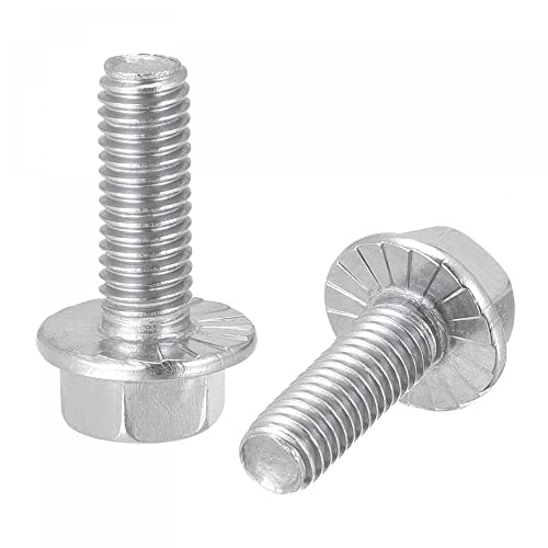 Image of uxcell M5x14mm Hex Serrated Flange Bolts Screws Metric Thread 304 Stainless Steel 25pcs