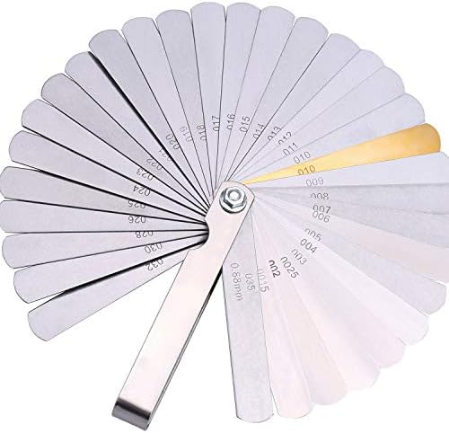 Feeler Gauge Set, Stainless Steel Metric Imperial Dual Marker Measuring Tool, Silver
