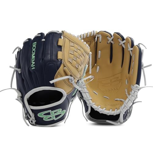 Boombah Softball Fielding Glove-B7 B-Web Blonde Tan/Navy/White/Mint - Size RHT-11