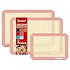 Katbite silicone baking mat colorful collection set of 3 2 half sheets mats 11 58 x 16 12 1 quarter baking sheet reusable nonstick bakeware mats for cookies macarons bread pink  urban country home decor