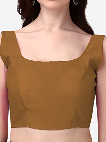 Image of Vihu Fashion Plain Sleeveless Pattern Readymade Blouse U Neck Choli