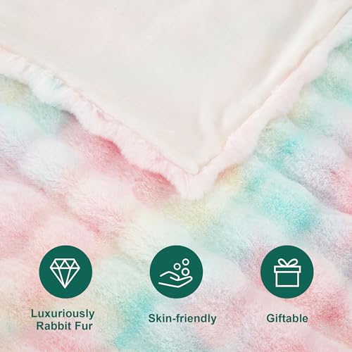 Dreamnine DN-04 Decorative Colorful Soft Thick Faux Fur Throw Blanket thumb #6