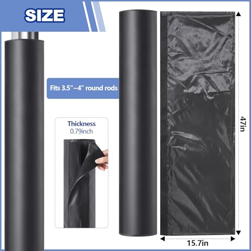 Hollowfly 4" Basketball Pole Pads 47.2" Tall Basketball Pole Paddings Weather Resistant Waterproof Garage All Weather Pad for Player Protection and Safety(4“ D X 0.79'' T,Round,Black) by Hollowfly - Image 3