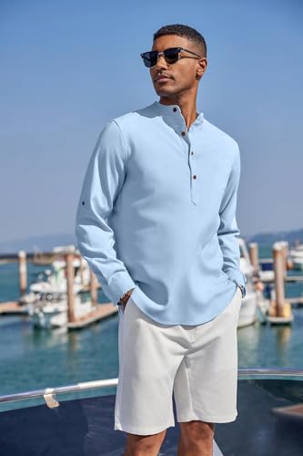 Image of Zombom Men's Kurta || Chinese Collar Long Sleeves || Straight Hip Length Kurtas || Short Kurta for Men || for Festival || Function || Occasion Wear Fancy Kurta for || Best Gifts for Men