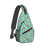 Bolso bandolera para mujeres y hombres, mochila cruzada con correa ajustable, ideal para senderismo, viajes, trabajo, hongos, Multicolor, Talla única