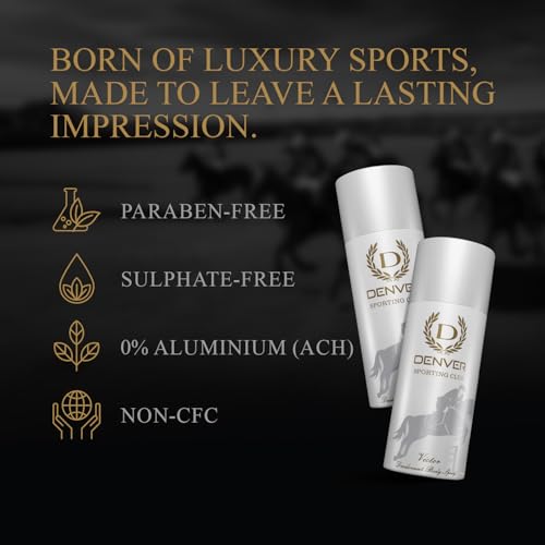 Image of DENVER Victor Deodorant For Men -150ML Each, Pack of 2 | Long Lasting Deodorant Body Spray for Men