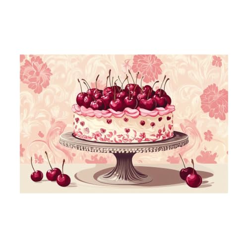Lienzo abstracto de tartas rosa 40x60 cm para decorar salones modernos