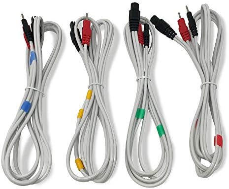 Discount TENS Compex Compatible Replacement Lead Wires, 4 Pack, 2mm pin connectors
