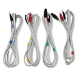 Discount TENS Brand - Replacement Lead Wires Compatible with Compex - Lead Wires with 2mm Pin Connectors - Pack of 4