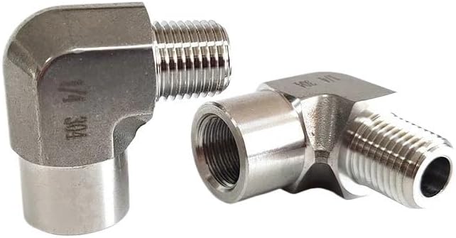 高圧鍛造 3/8インチ BSP エルボ メス-オス 304 ステンレススチール パイプ継手コネクタ 1個