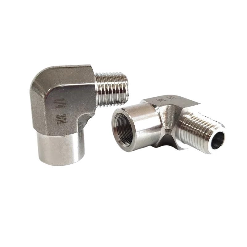 Raccord de tuyau coudé femelle vers mâle en acier inoxydable 304 forgé haute pression 1/2" BSP