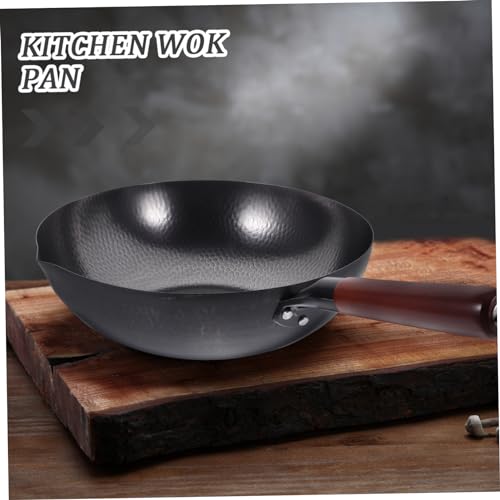 Wok de hierro fundido antiadherente para cocina doméstica miniatura 7
